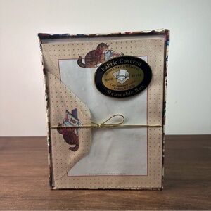 Vintage Stationary Cat Print Cynthia Hart Fabric Box 30 Sheets USA New Cat Lady